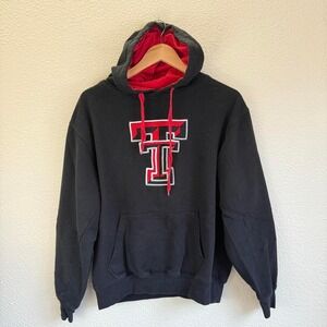 Stadium Athletics Black Red Texas Tech Raiders Hoodie Sweatshirt Mens Medium
